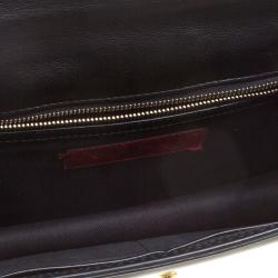 Pre Owned Valentino Black Leather Rockstud Medium Glam Lock Flap Bag