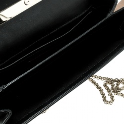 Pre Owned Valentino Black Leather Studded Bow Crossbody Bag