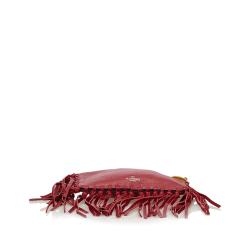 Pre Owned Valentino Red Leather C-Rockee Fringe Clutch