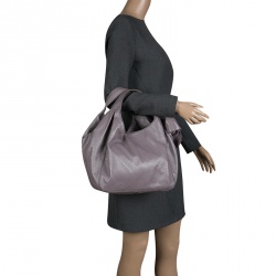 Pre Owned Valentino Lilac Leather Small Bow Hobo