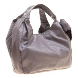 Pre Owned Valentino Lilac Leather Small Bow Hobo
