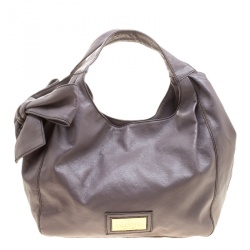 Pre Owned Valentino Lilac Leather Small Bow Hobo