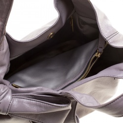 Pre Owned Valentino Lilac Leather Small Bow Hobo