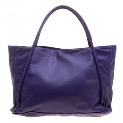 Pre Owned Valentino Purple Leather Bow Tote