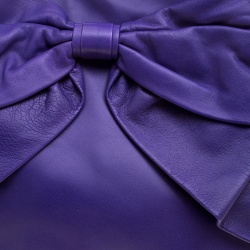 Pre Owned Valentino Purple Leather Bow Tote