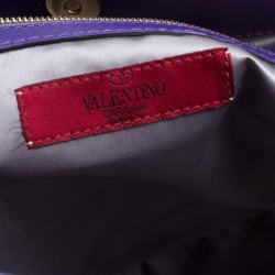 Pre Owned Valentino Purple Leather Bow Tote