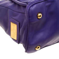 Pre Owned Valentino Purple Leather Bow Tote
