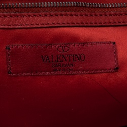 Pre Owned Valentino Red/Silver Sequins and Leather Glam Tote