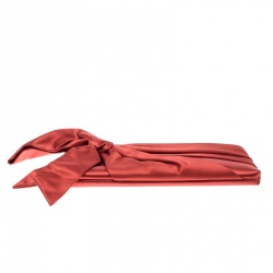 Pre Owned Valentino Red Satin Bow Clutch