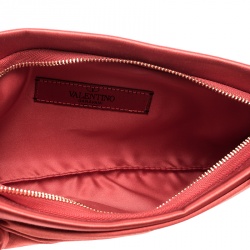 Pre Owned Valentino Red Satin Bow Clutch