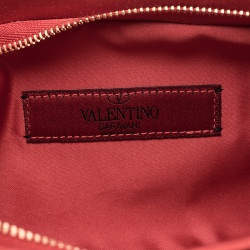 Pre Owned Valentino Red Satin Bow Clutch