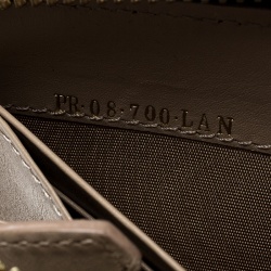 Pre Owned Valentino Beige/Black Lace and Patent Leather Zip Around Wallet