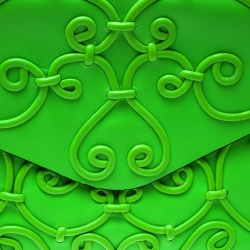 Pre Owned Valentino Neon Green Leather Intricate Clutch
