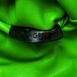 Pre Owned Valentino Neon Green Leather Intricate Clutch