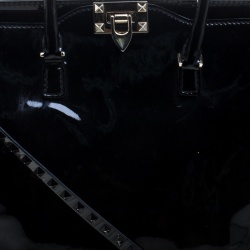 Pre Owned Valentino Black Leather Medium Rockstud Tote