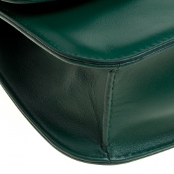 Pre Owned Valentino Green Leather Rockstud Medium Glam Lock Flap Bag