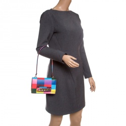 Pre Owned Valentino Multicolor Leather Mini Va Va Voom Flap Front Shoulder Bag
