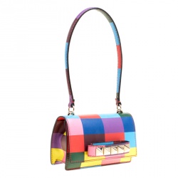 Pre Owned Valentino Multicolor Leather Mini Va Va Voom Flap Front Shoulder Bag