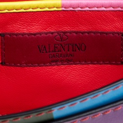 Pre Owned Valentino Multicolor Leather Mini Va Va Voom Flap Front Shoulder Bag