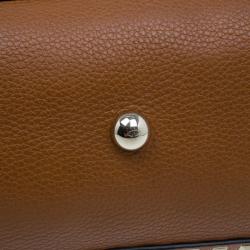 Pre Owned Valentino Brown Leather Medium RockStud Clasp Tote