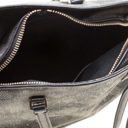 Pre Owned Valentino Grey Lace Print Coated Canvas Satchel
