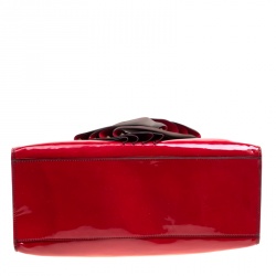 Pre Owned Valentino Red Patent Leather Rockstud Tote