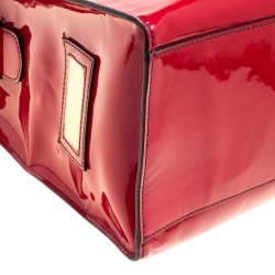 Pre Owned Valentino Red Patent Leather Rockstud Tote