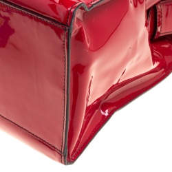Pre Owned Valentino Red Patent Leather Rockstud Tote