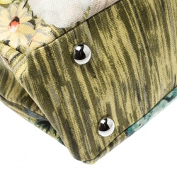 Pre Owned Valentino Multicolor Floral Print Canvas Frame Satchel
