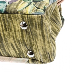 Pre Owned Valentino Multicolor Floral Print Canvas Frame Satchel