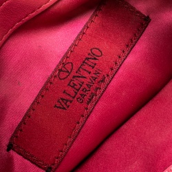 Pre Owned Valentino Pink/Green Leather Chain Clutch