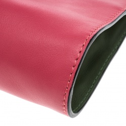 Pre Owned Valentino Pink/Green Leather Chain Clutch