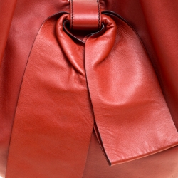 Valentino Sunset Orange Nappa Leather Folie Bow Hobo