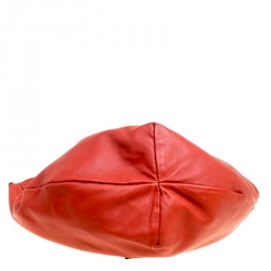 Pre Owned Valentino Sunset Orange Nappa Leather Folie Bow Hobo