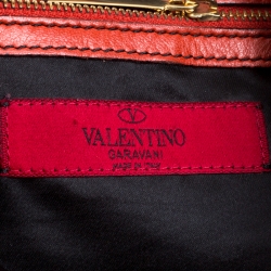 Valentino Sunset Orange Nappa Leather Folie Bow Hobo