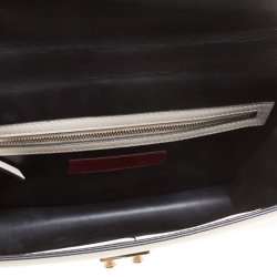 Pre Owned Valentino Tri Color Leather Rockstud Medium Glam Lock Flap Bag