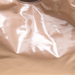 Pre Owned Valentino Beige Patent Leather Nuage Bow Tote