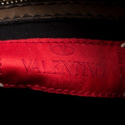 Pre Owned Valentino Khaki Brown Leather Bucket Hobo