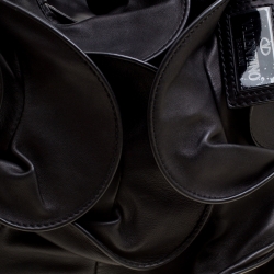 Pre Owned Valentino Black Smooth Leather Petale Hobo