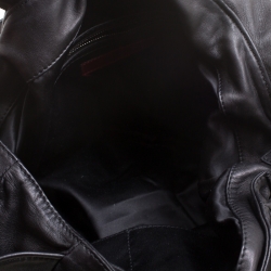 Pre Owned Valentino Black Smooth Leather Petale Hobo