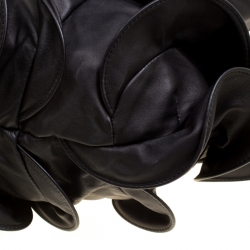 Pre Owned Valentino Black Smooth Leather Petale Hobo
