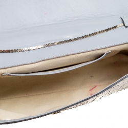 مملوكة مسبقًا Valentino Grey Python Bow Clutch