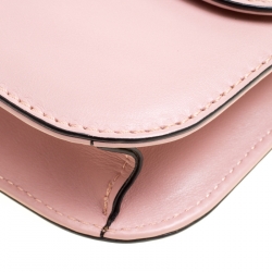 Pre Owned Valentino Blush Pink Leather Rockstud Small Glam Lock Shoulder Bag