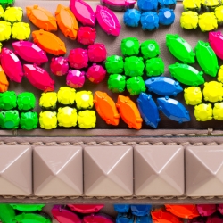 Pre Owned Valentino Taupe Leather Rockstud Va Va Voom Clutch Bag