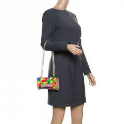 Pre Owned Valentino Taupe Leather Rockstud Va Va Voom Clutch Bag