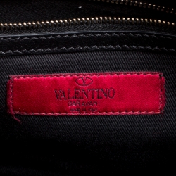 Pre Owned Valentino Black Leather Rockstud Top Handle Bag