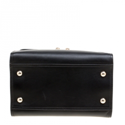 Pre Owned Valentino Black Leather Rockstud Cabana Top Handle Bag