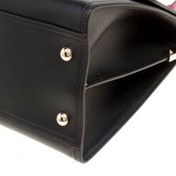 Pre Owned Valentino Black Leather Rockstud Cabana Top Handle Bag