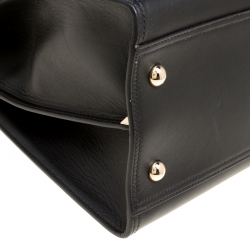 Pre Owned Valentino Black Leather Rockstud Cabana Top Handle Bag