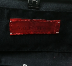 Pre Owned Valentino Beige Satin Crystal and Pearl Embellished Frame Clutch